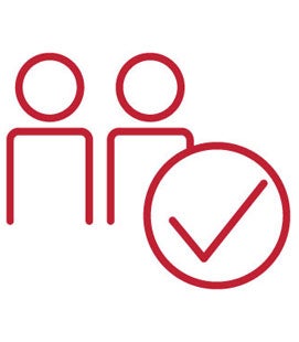 Icon of two people and a checkmark